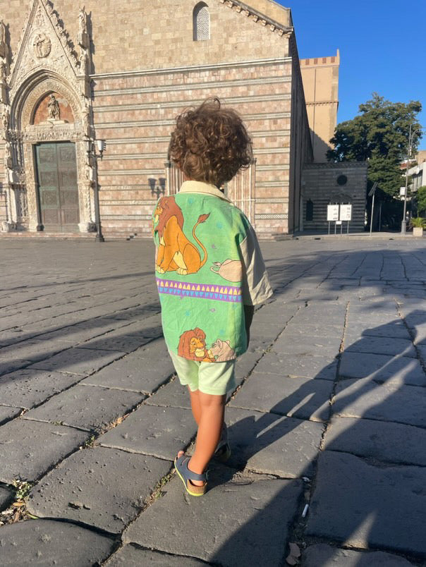 Chemise Nauco upcyclée Roi lion 2 et 6 ans