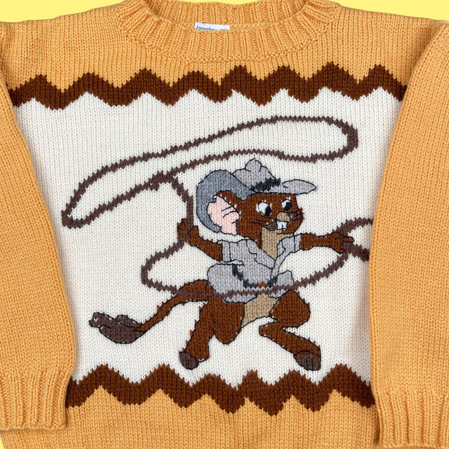 Pull fait main vintage Bernard et Bianca 8 ans