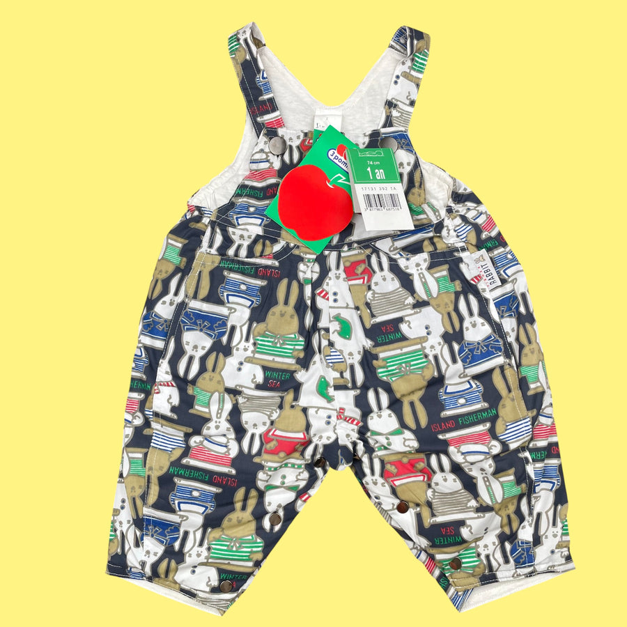 Salopette lapins vintage 3-6 mois