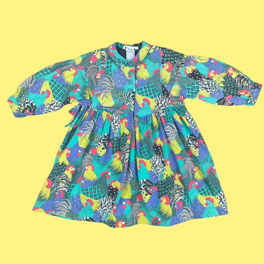 Robe poules vintage 4 ans