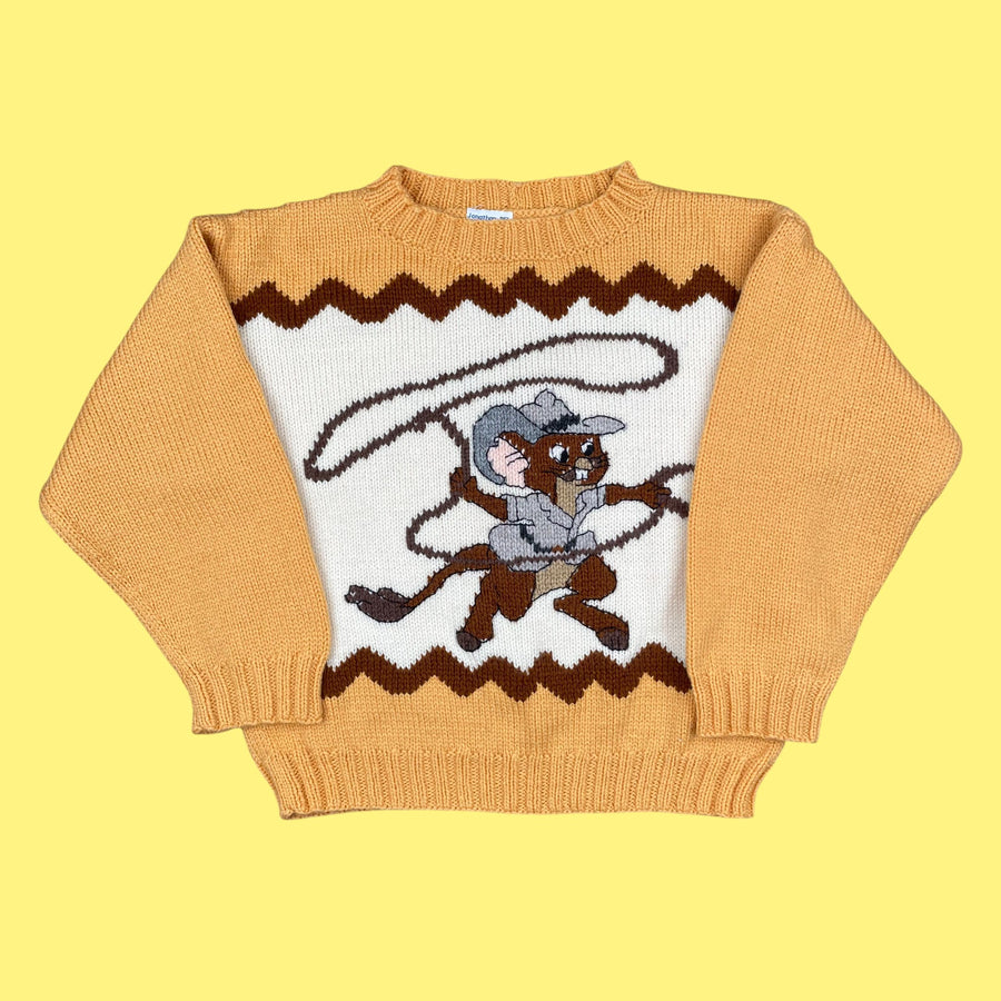 Pull fait main vintage Bernard et Bianca 8 ans