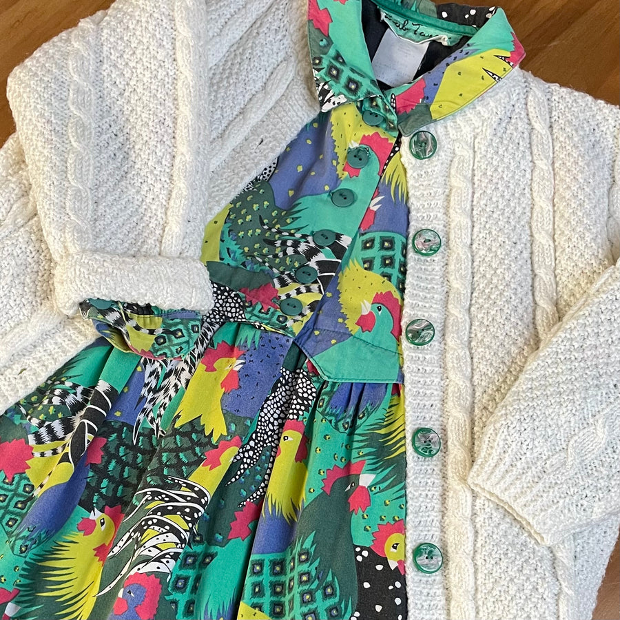 Robe poules vintage 4 ans