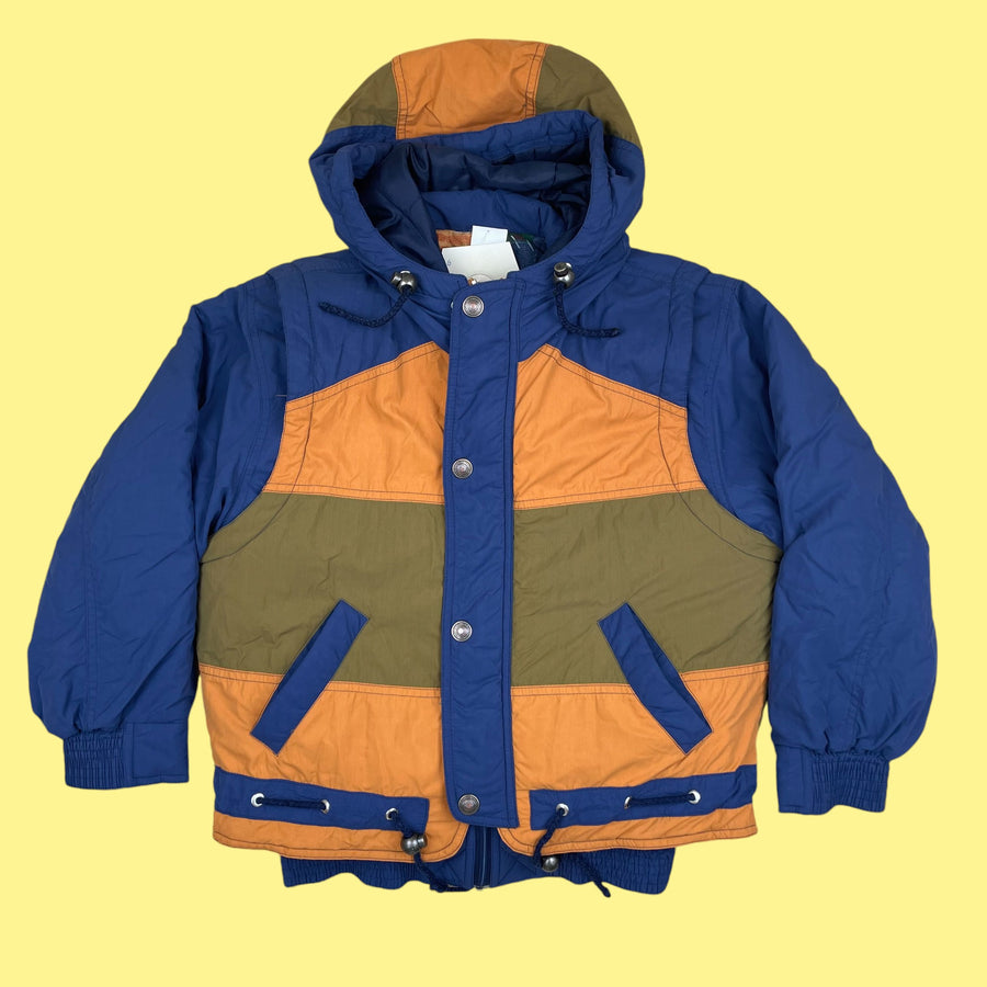 Manteau neuf de stock bleu 7-8 ans