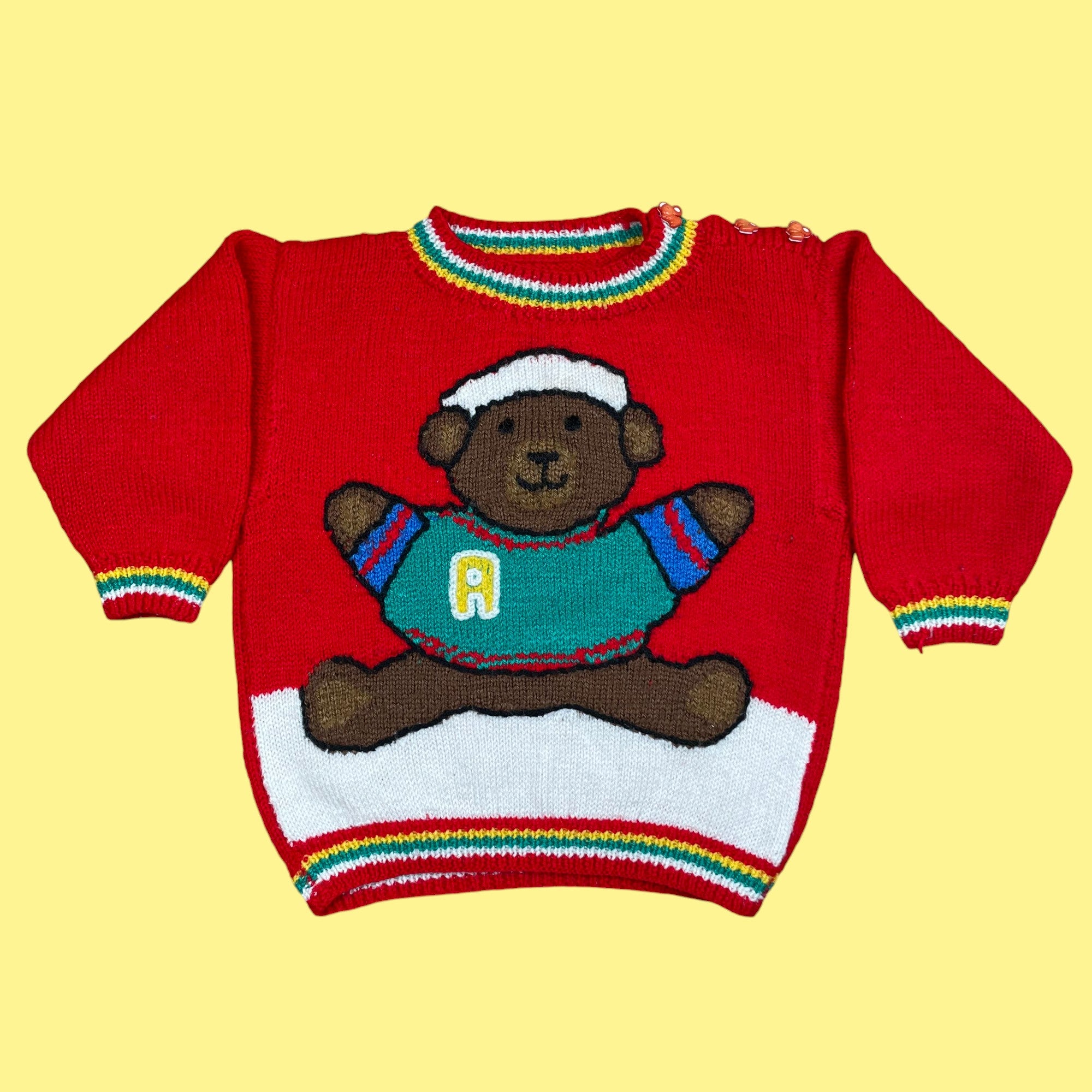 Pull fait main ourson 18 mois
