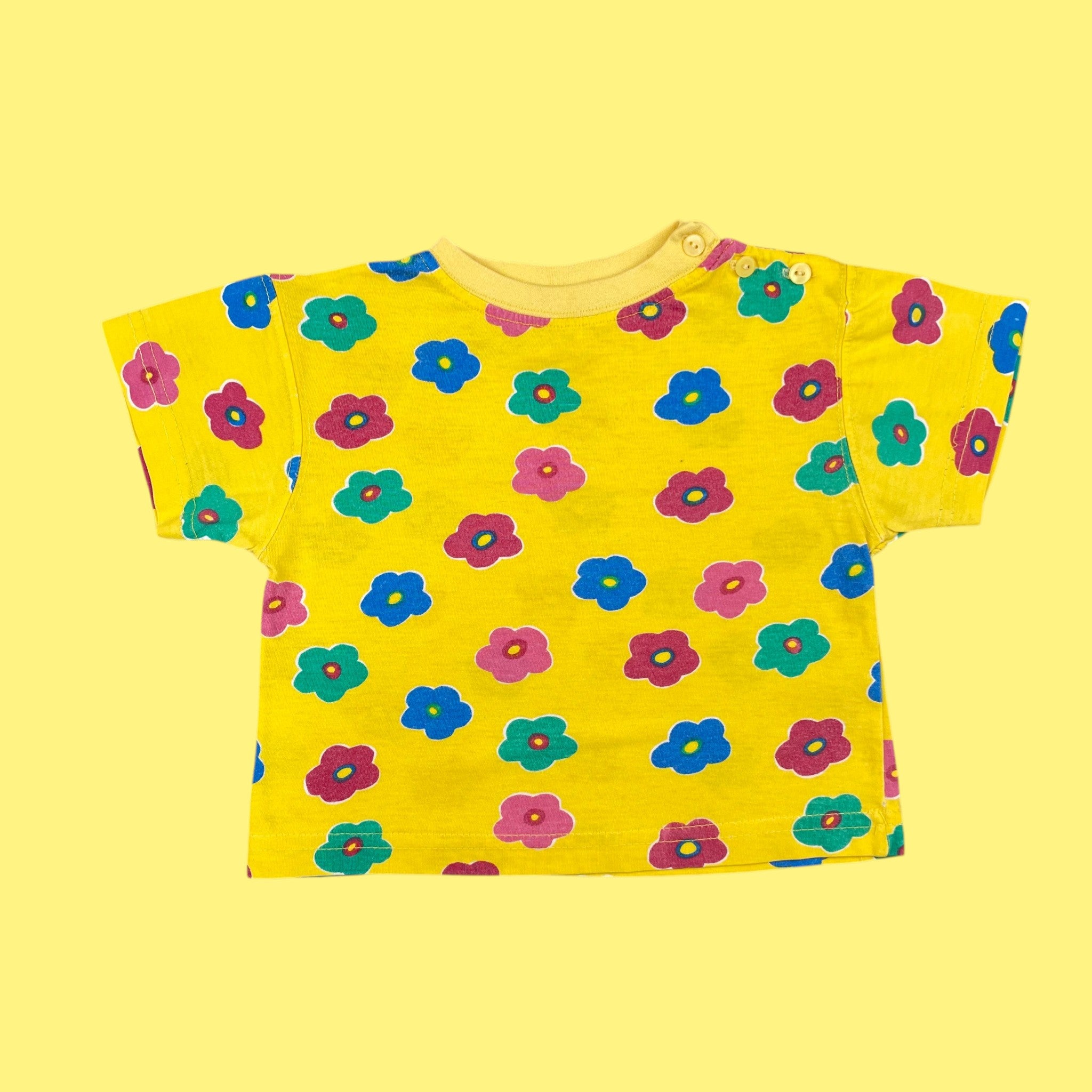 T-shirt fleurs vintage 9 mois