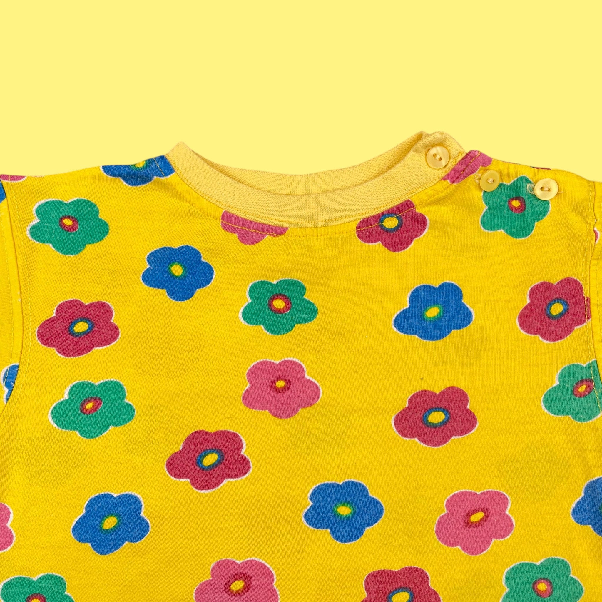 T-shirt fleurs vintage 9 mois