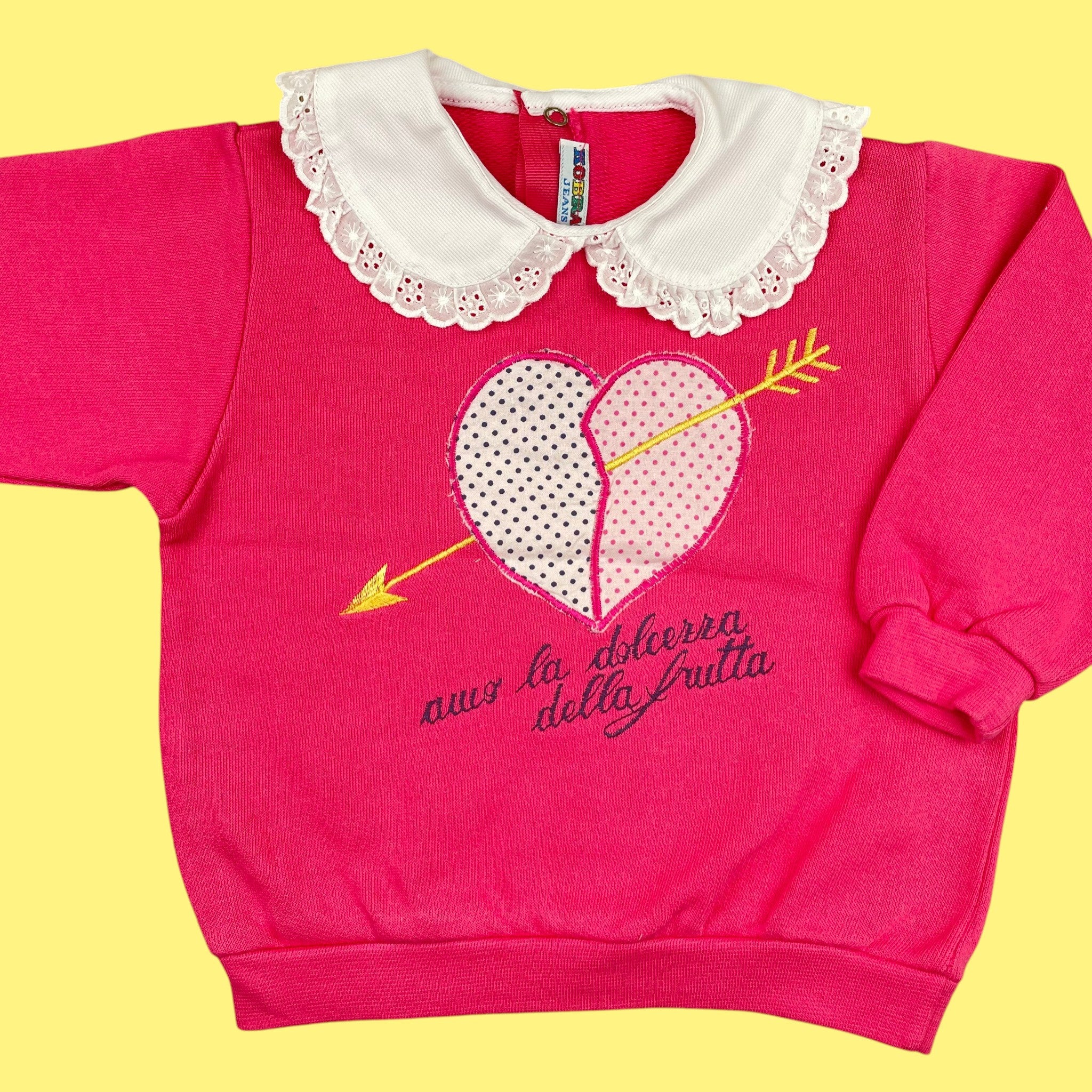 Sweat vintage col dentelle vintage 18 mois