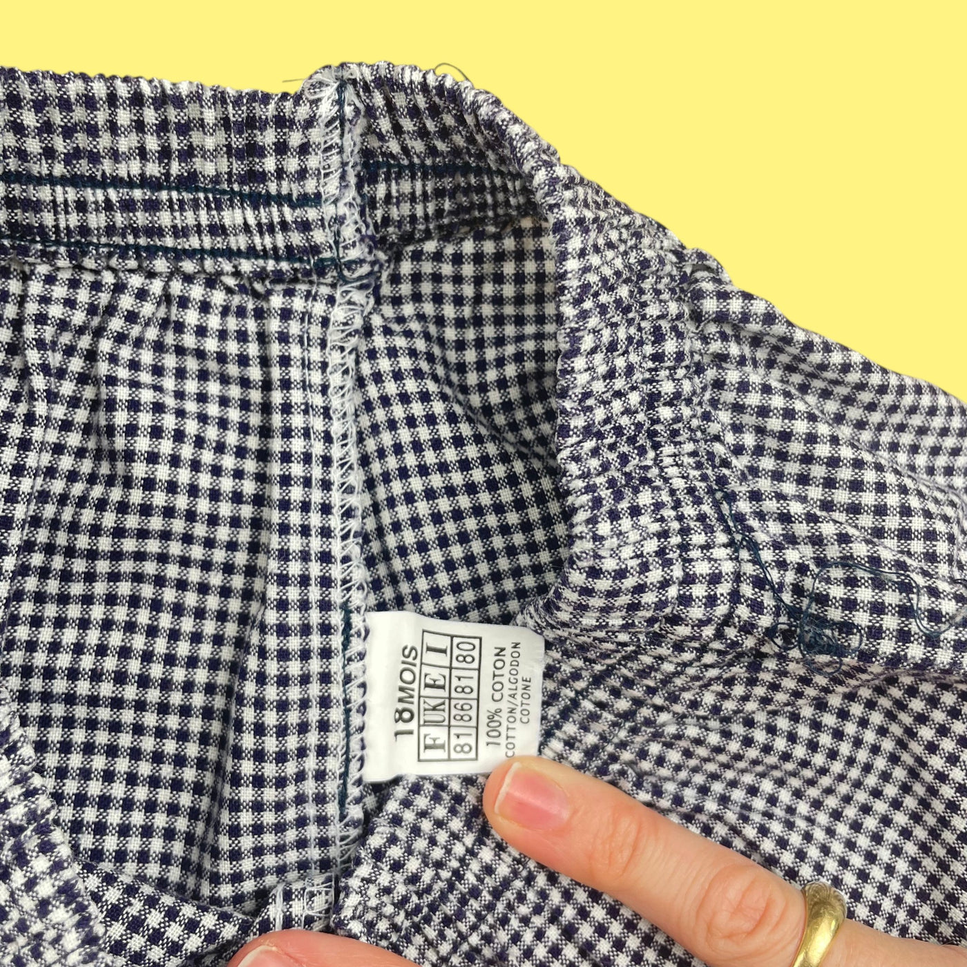 Pantalon vichy vintage 18 mois