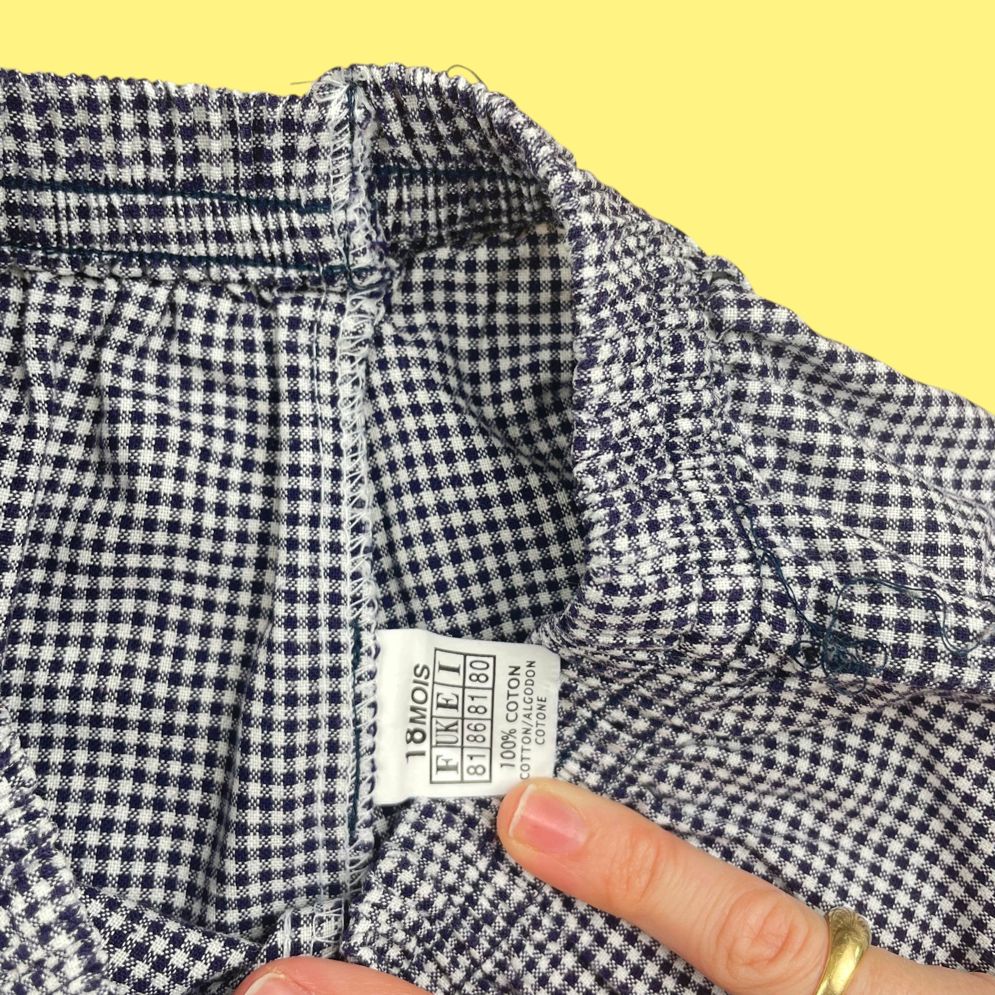 Pantalon vichy vintage 18 mois