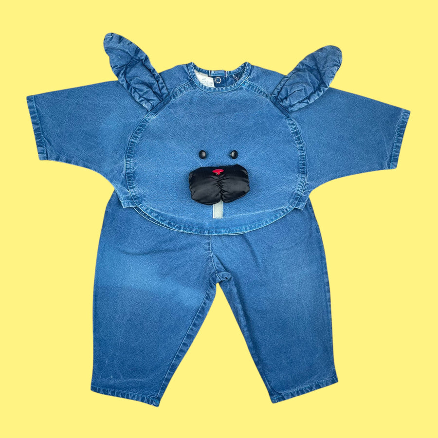 Ensemble jean lapin vintage 9 mois