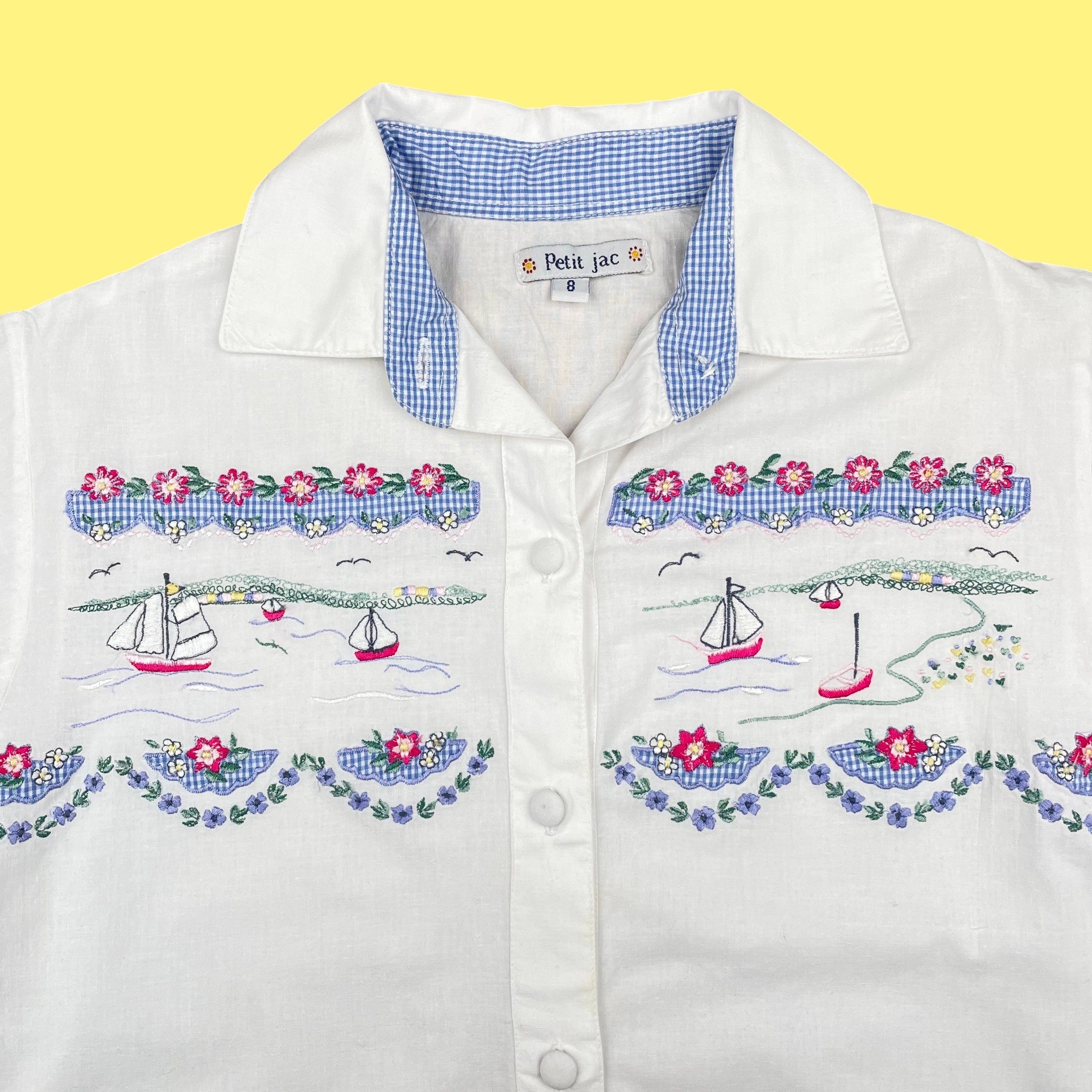 Chemisier brodé vintage 8 ans
