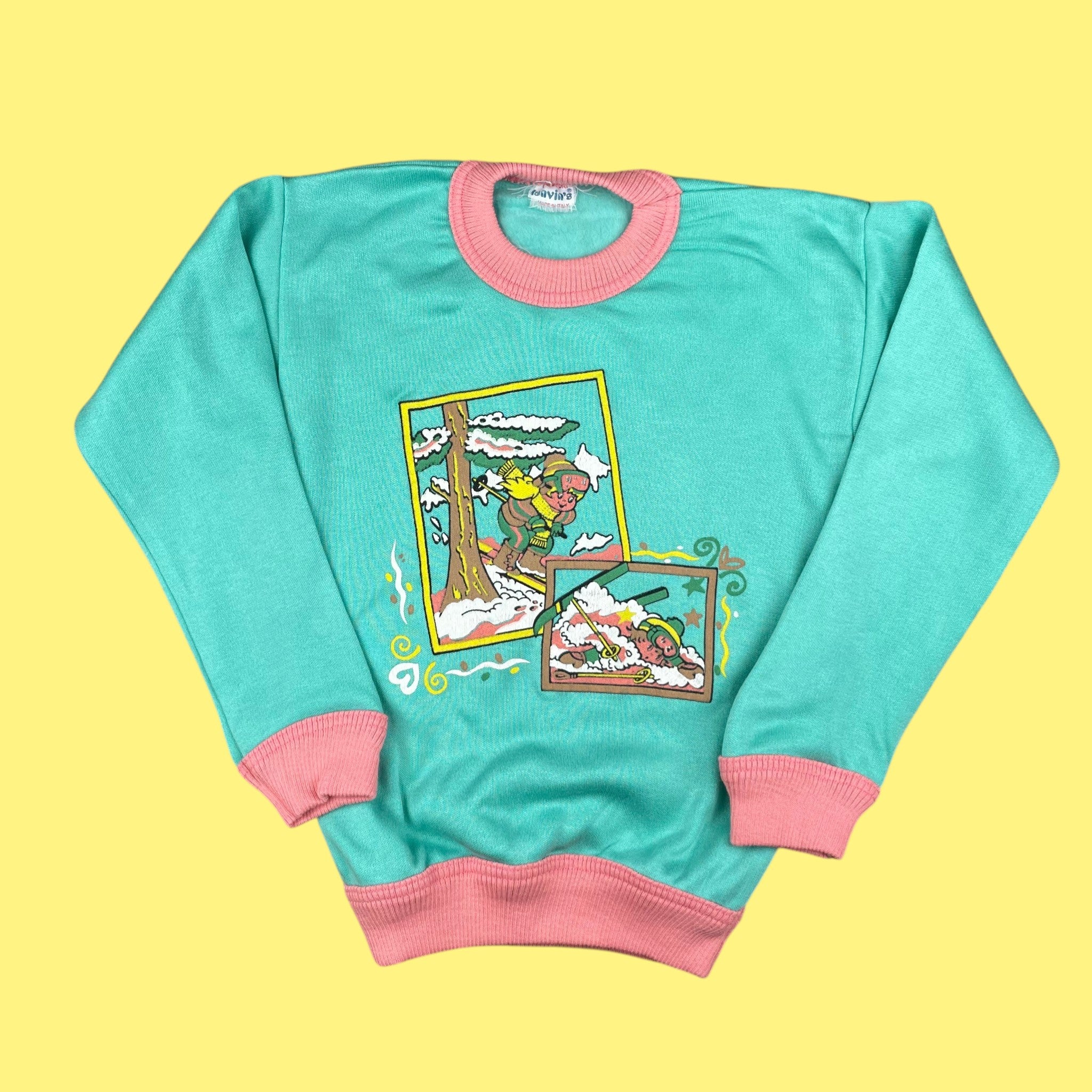 Sweat vintage neuf pastel 7 ans