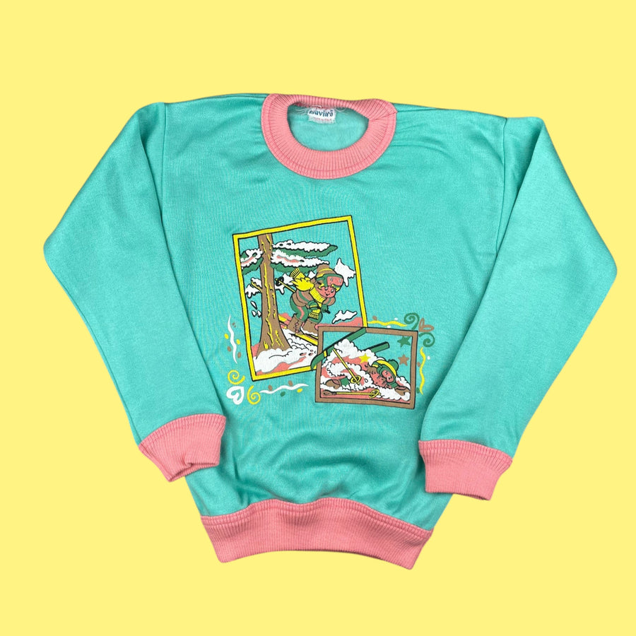 Sweat vintage neuf pastel 7 ans