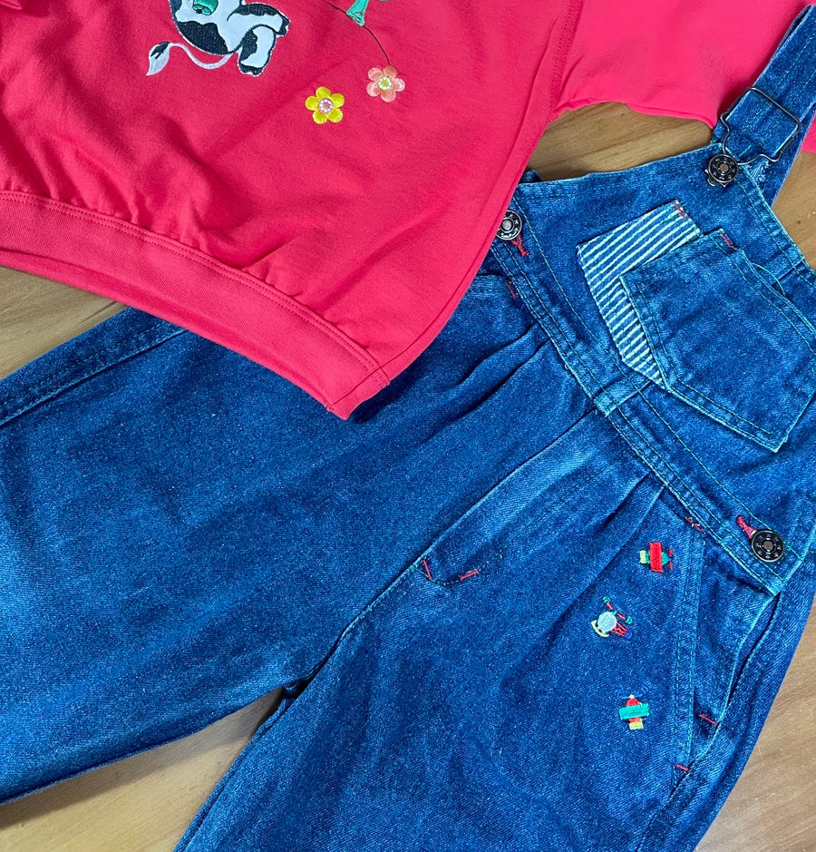 Salopette jean vintage 2 ans