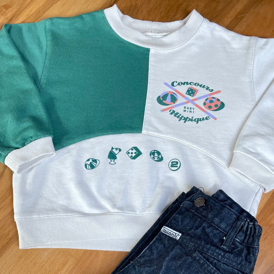 Sweat bicolore vintage 6 ans