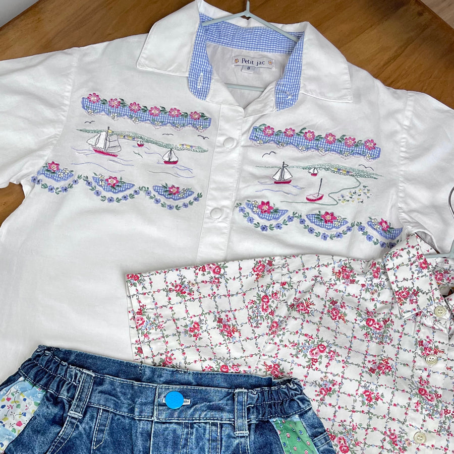 Chemisier brodé vintage 8 ans