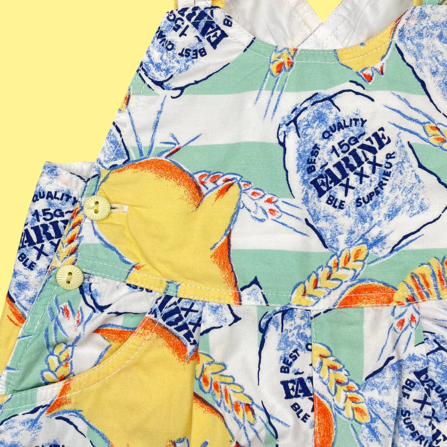Salopette poussins vintage 6 mois