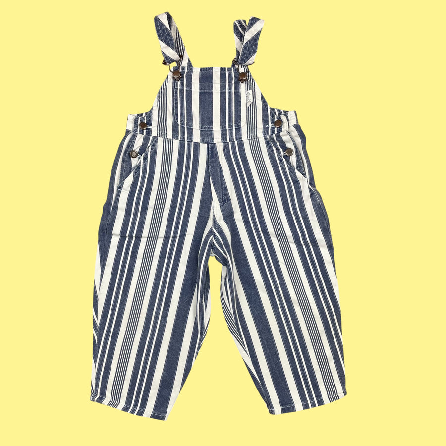 Salopette vintage rayures 2 ans