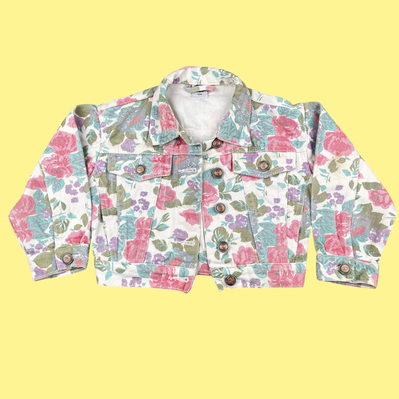 Veste jean fleurs 3 ans