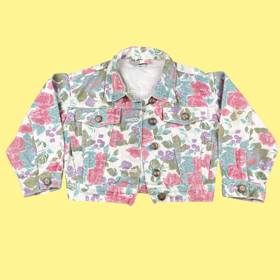 Veste jean fleurs 3 ans