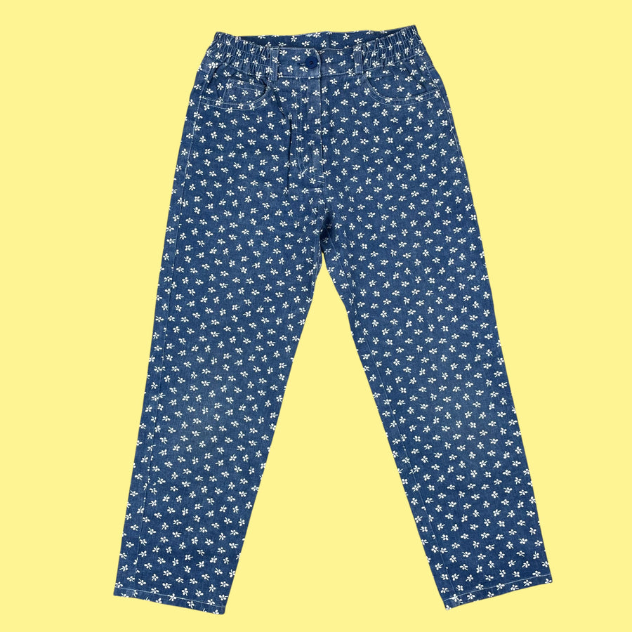 Pantalon vintage fleurettes 7-8 ans