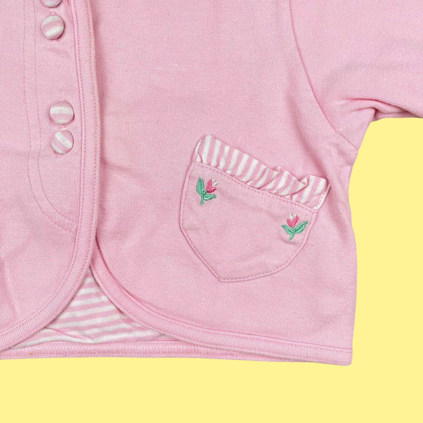 Gilet rayures roses 6-9 mois