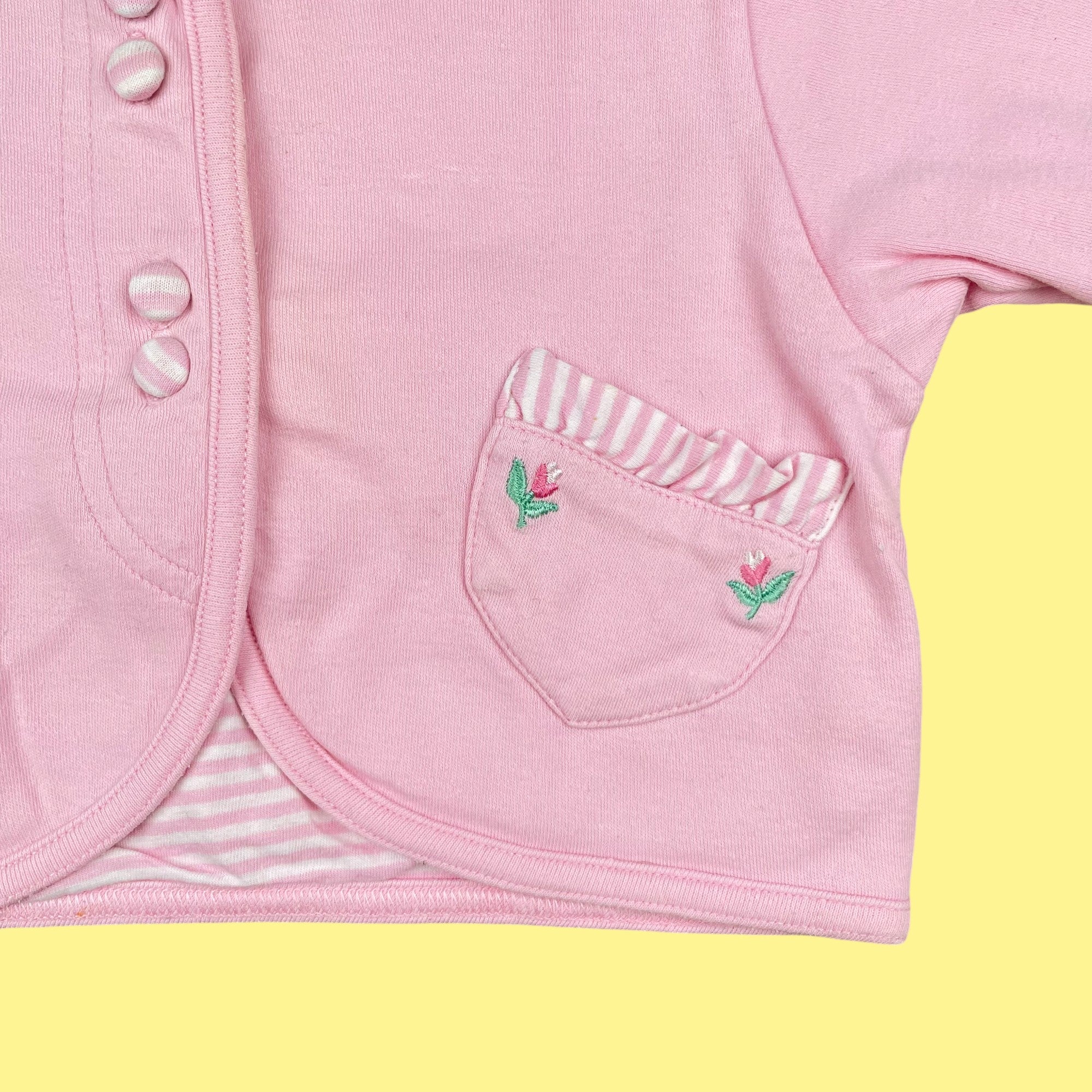 Gilet rayures roses 6-9 mois