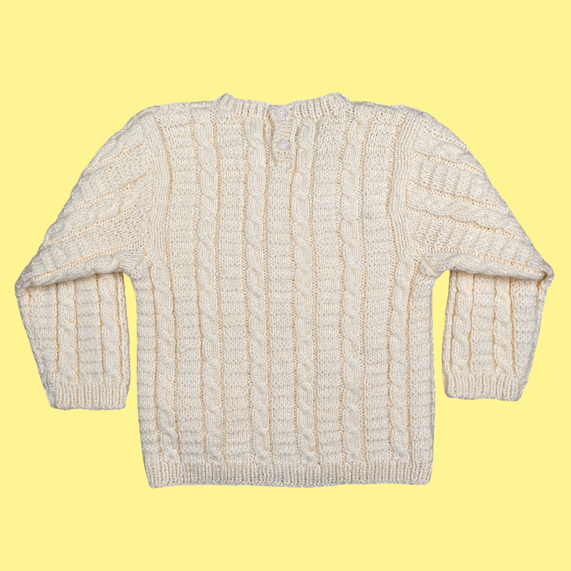 Pull fait main upcyclé coeurs 2 ans