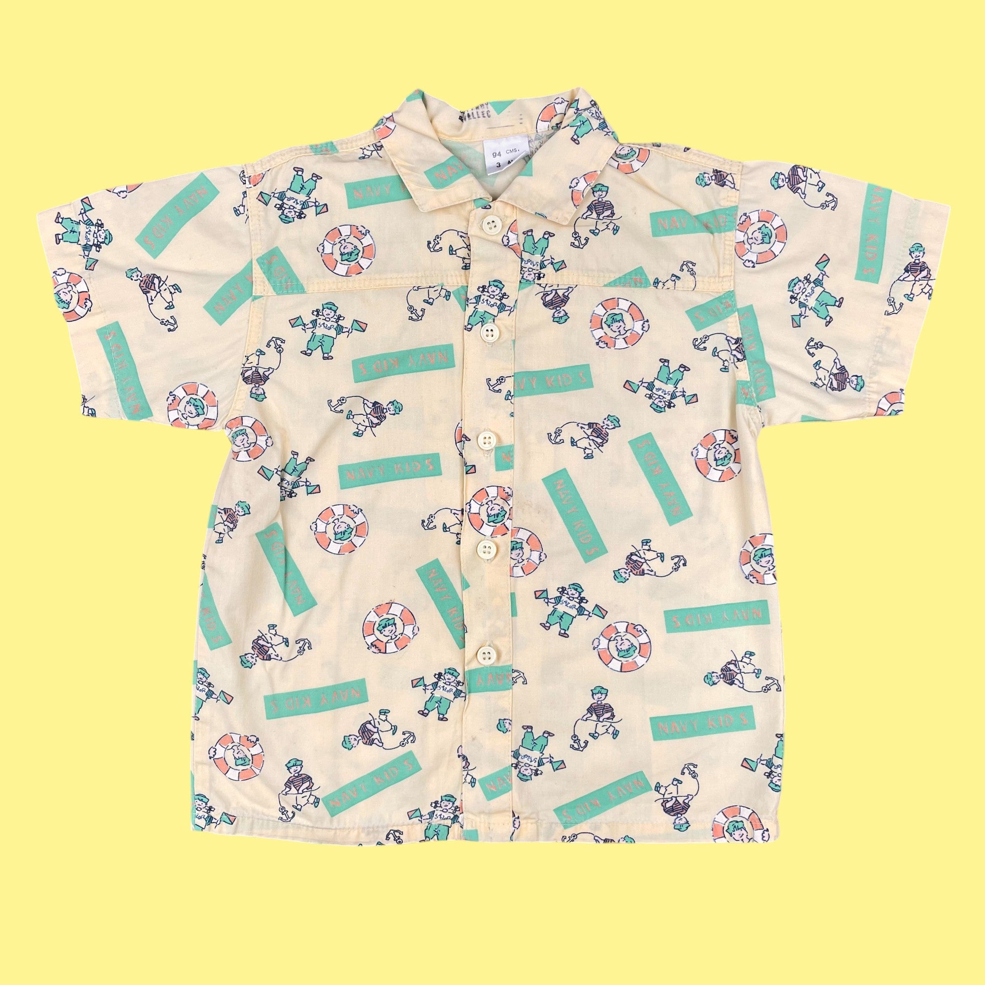 Chemise jaune vintage 4 ans