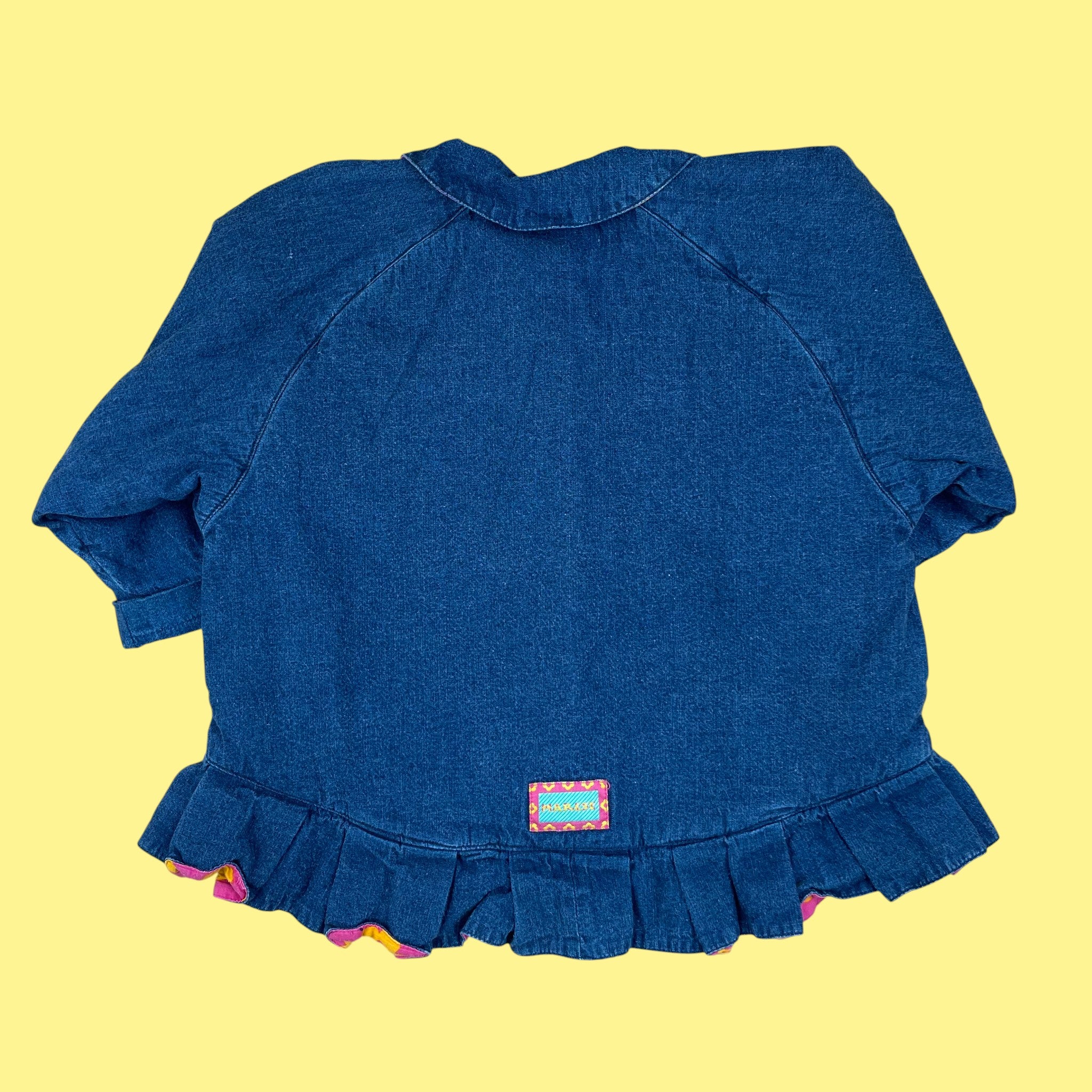 Blouson jean vintage fleurs 3 ans