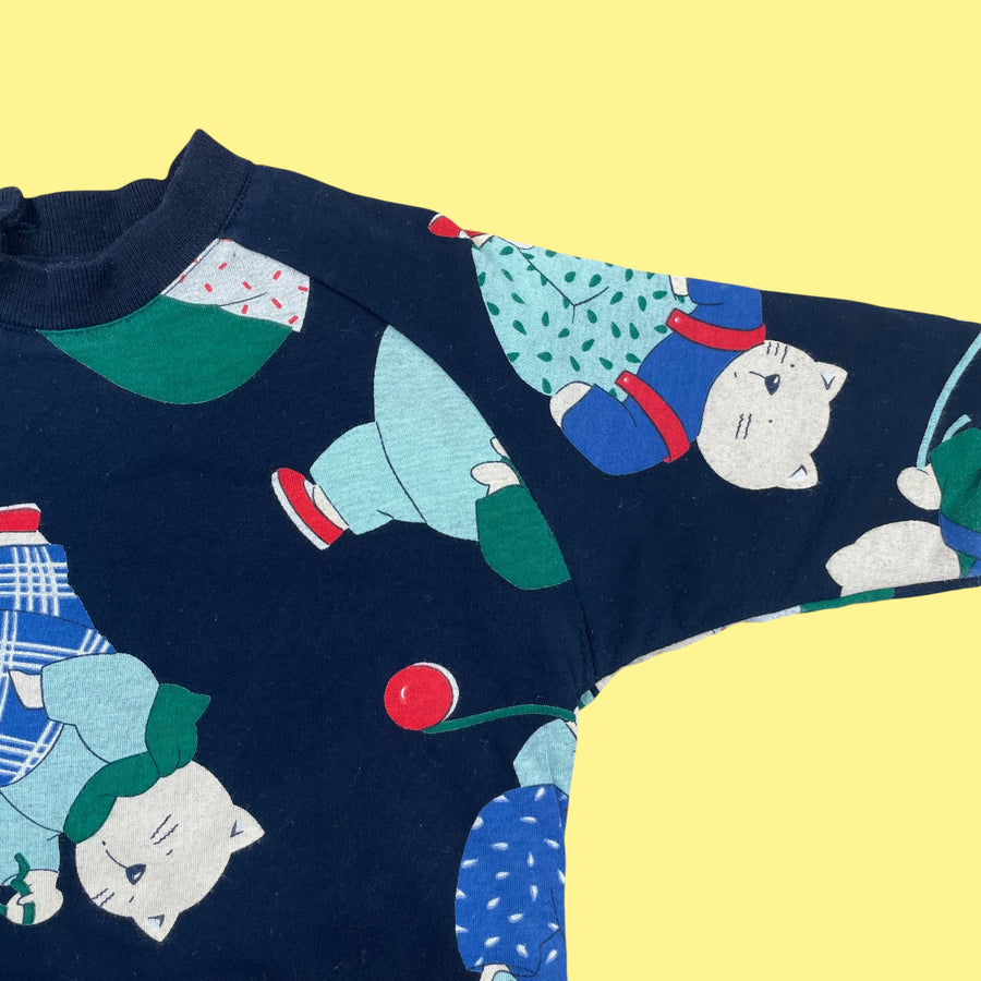 Sweat vintage chats 3 et 6 mois