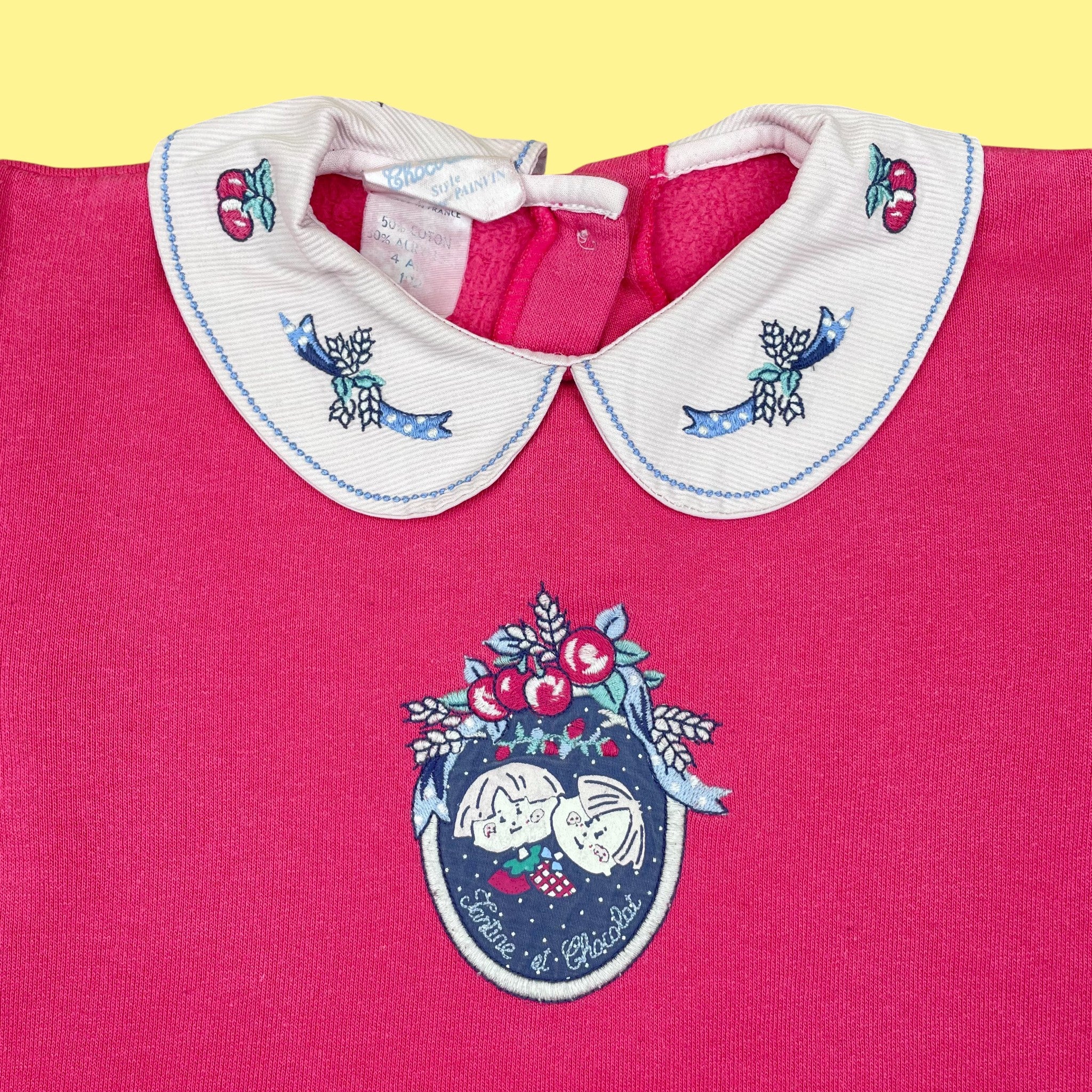 Sweat Tartine et Chocolat vintage 4-5 ans
