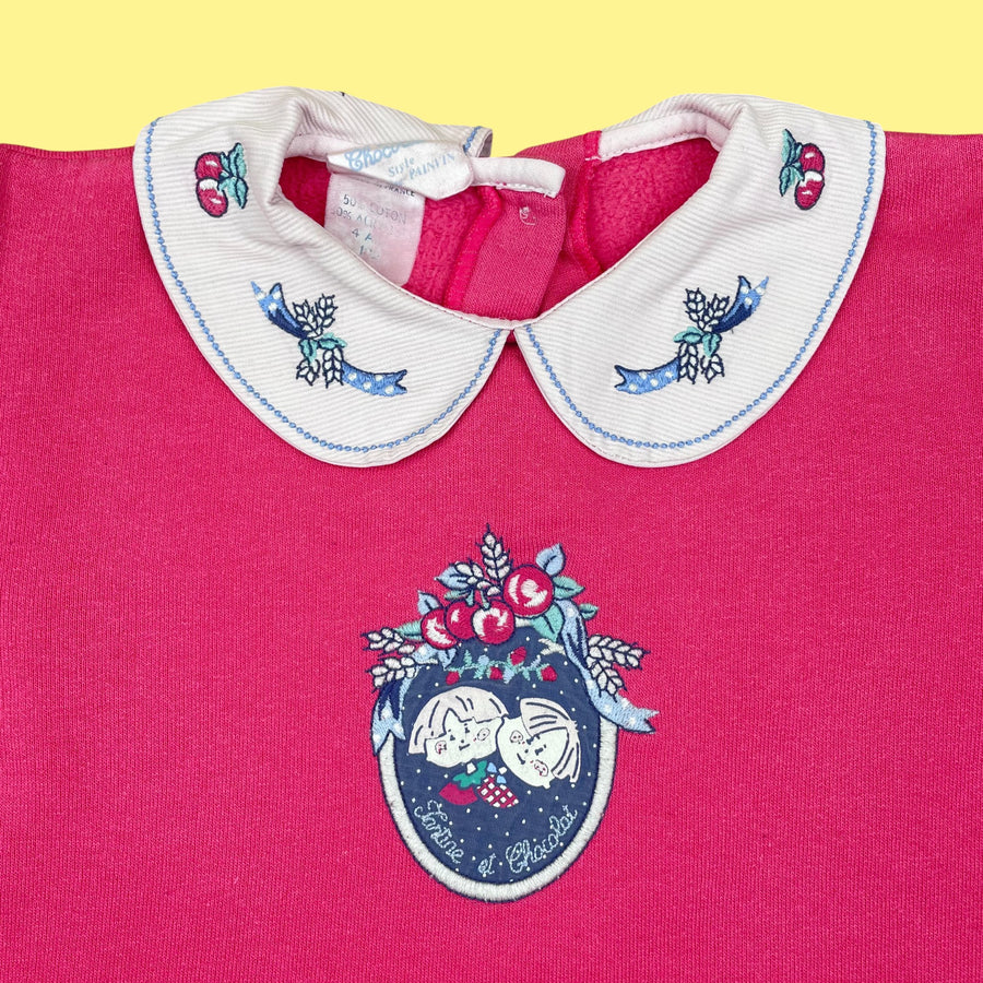 Sweat Tartine et Chocolat vintage 4-5 ans