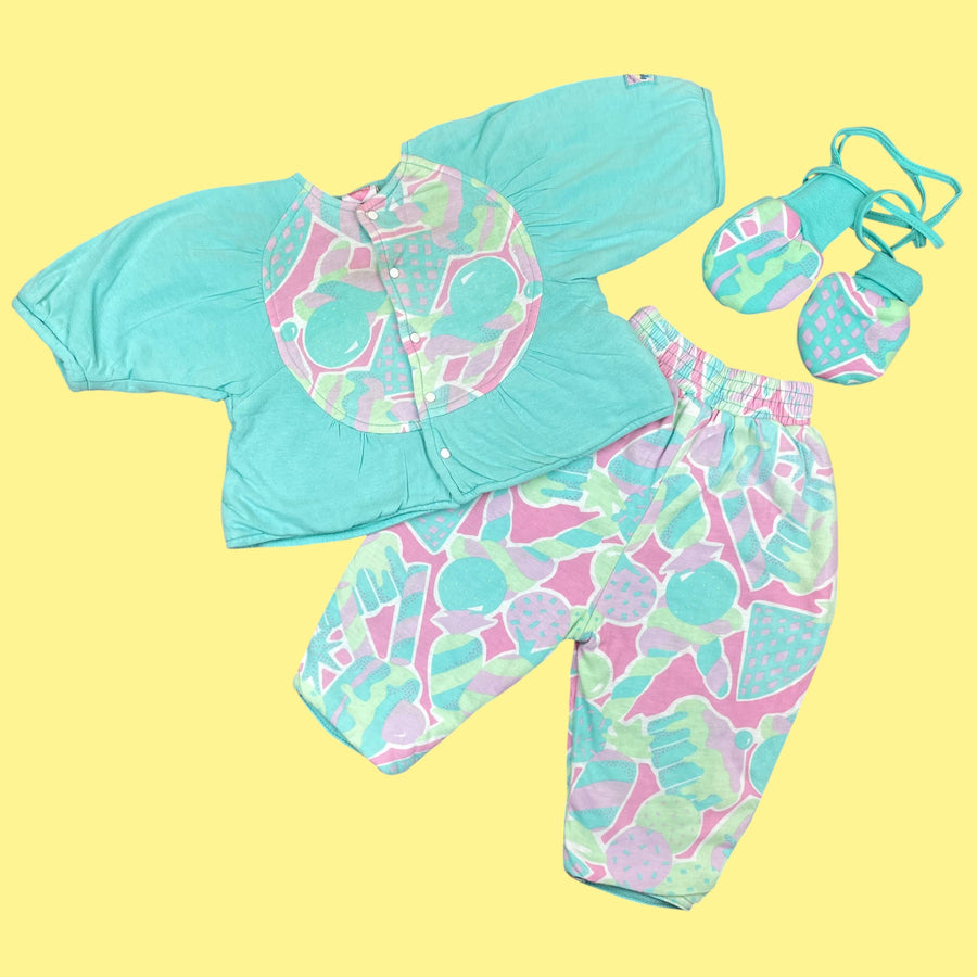 Ensemble vintage pastel 6 mois