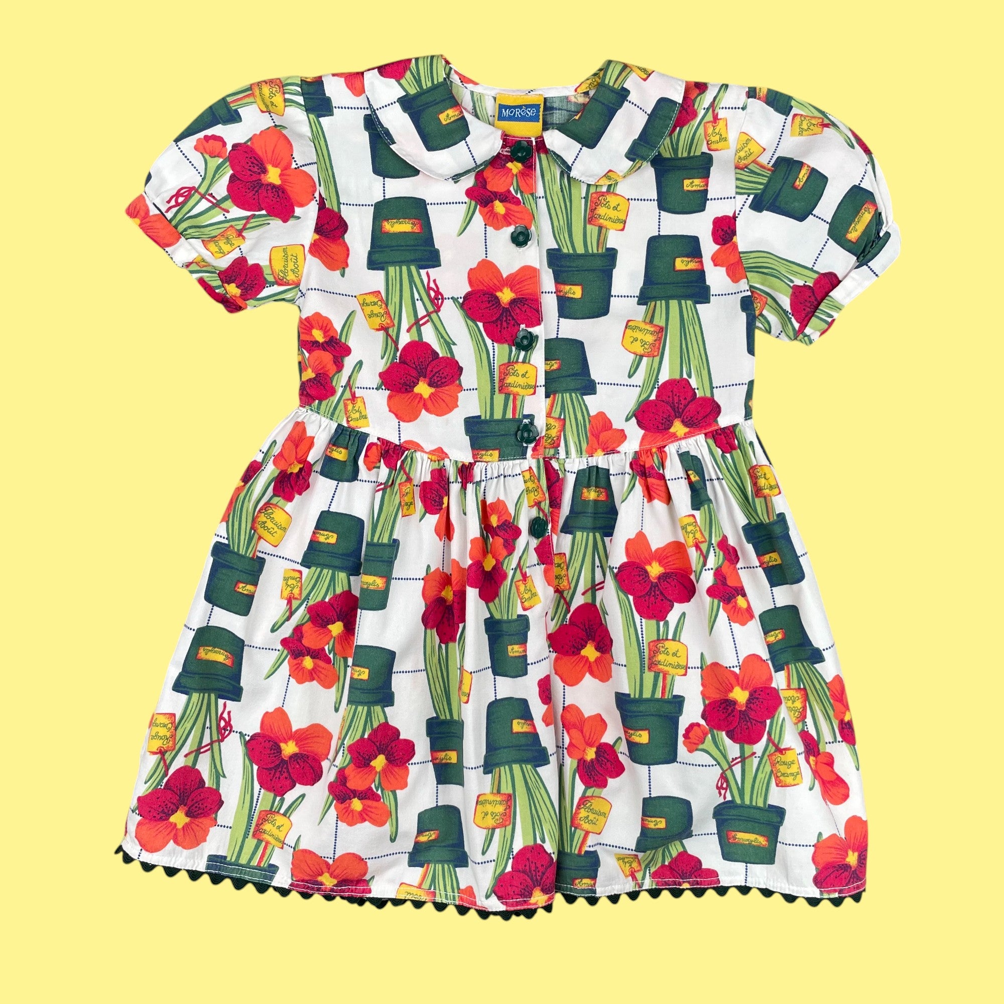 Robe pots de fleurs 3-4 et 7 ans