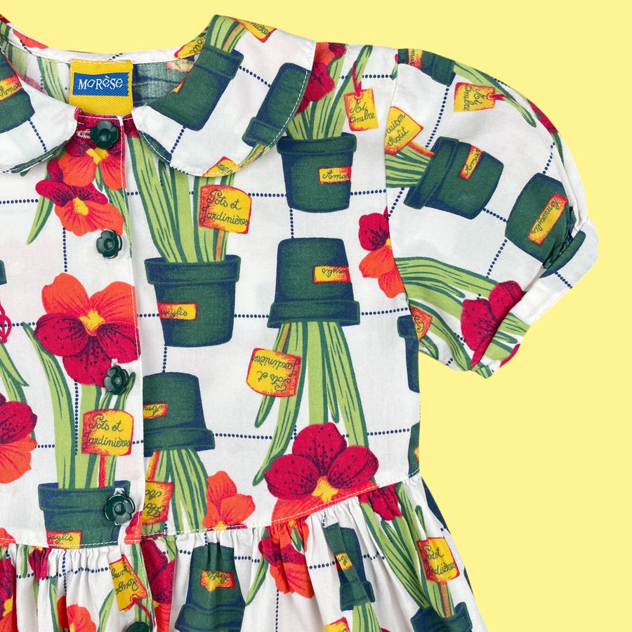 Robe pots de fleurs 3-4 et 7 ans