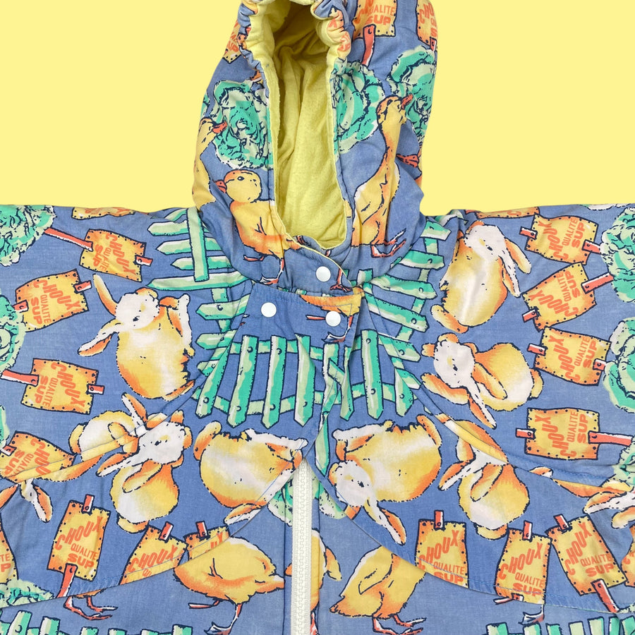 Combi-pilote vintage poussins lapins 6 mois