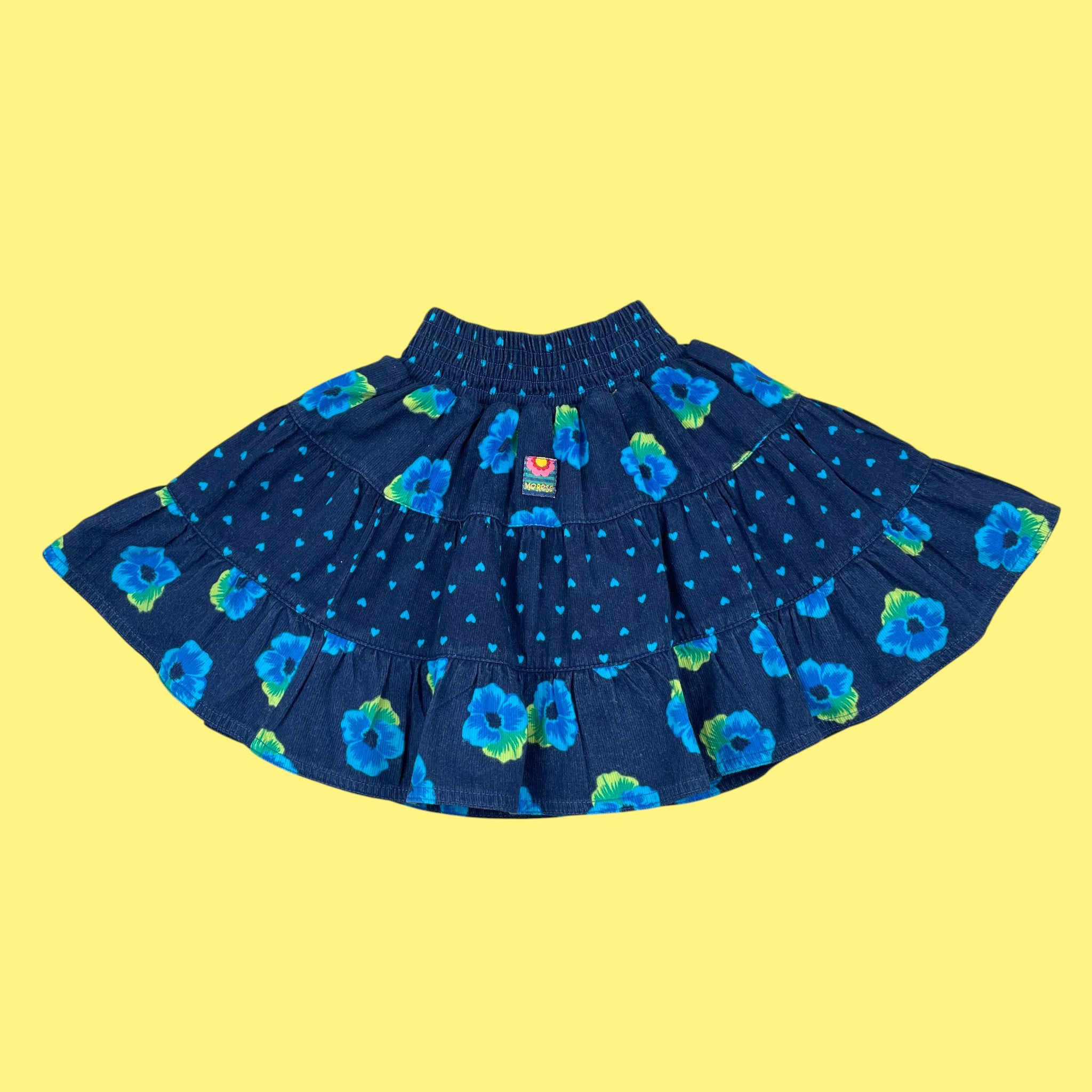 Jupe vintage fleurs et coeurs 3 ans