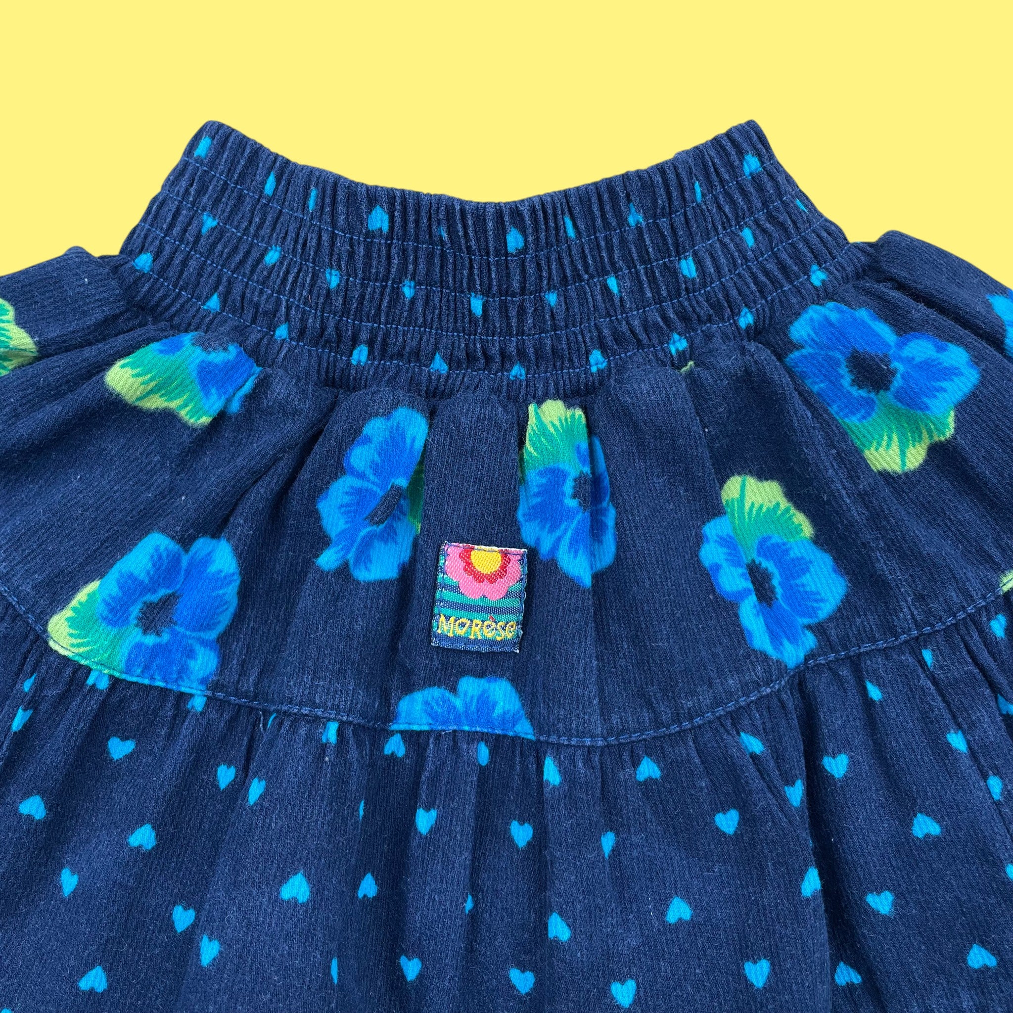 Jupe vintage fleurs et coeurs 3 ans