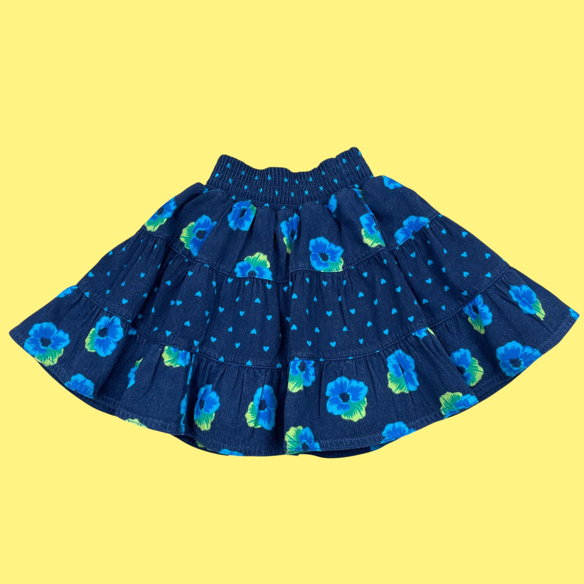 Jupe vintage fleurs et coeurs 3 ans