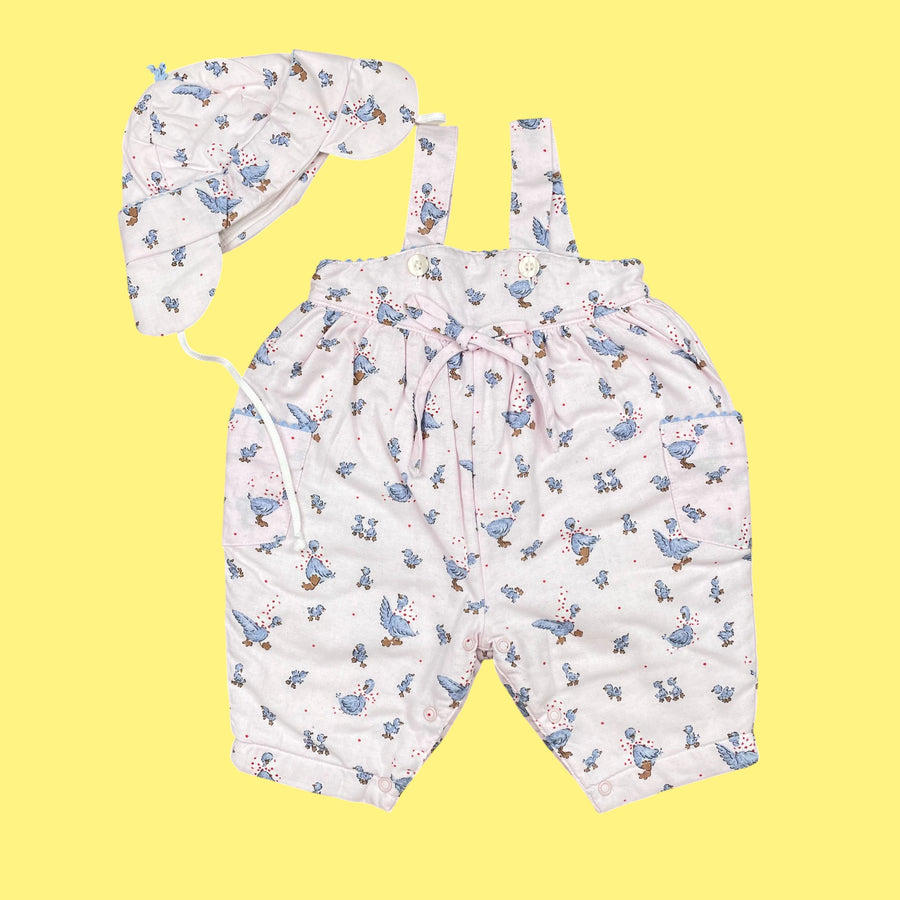 Salopette vintage oies 3 mois