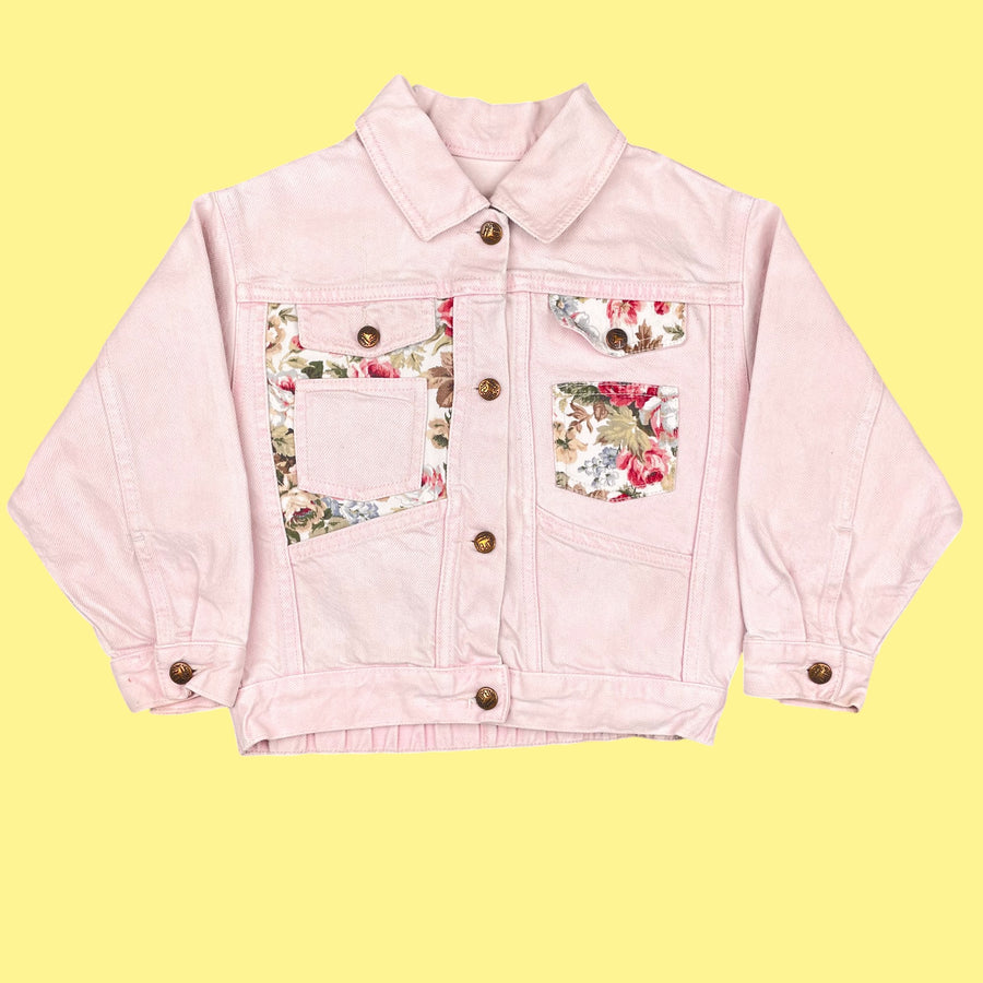 Veste jean fleurs 3-4 ans