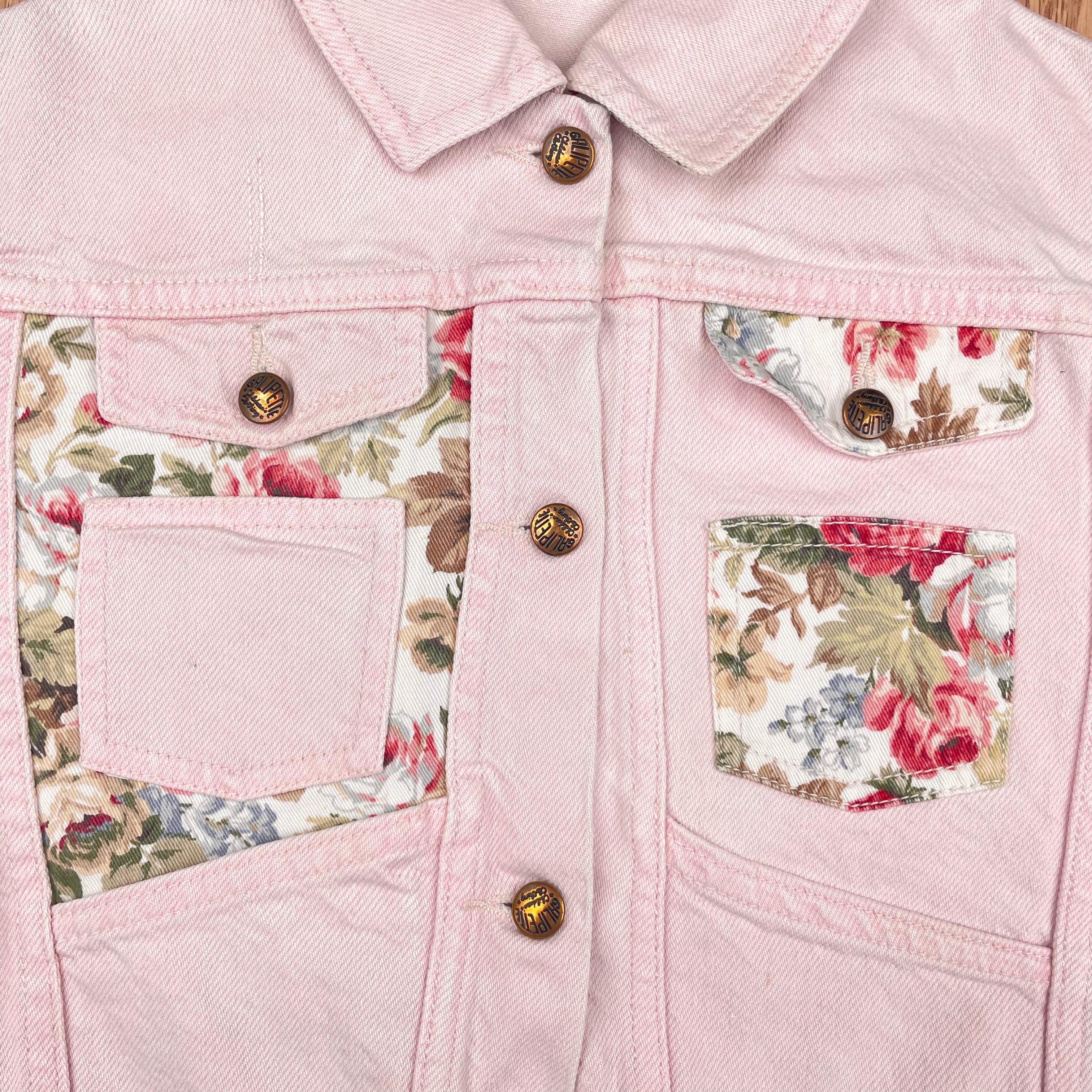 Veste jean fleurs 3-4 ans
