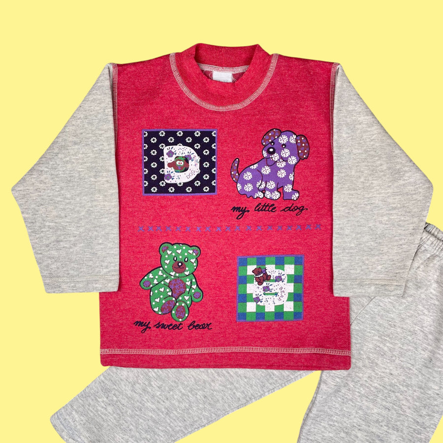 Ensemble deadstock nounours rose 4 ans