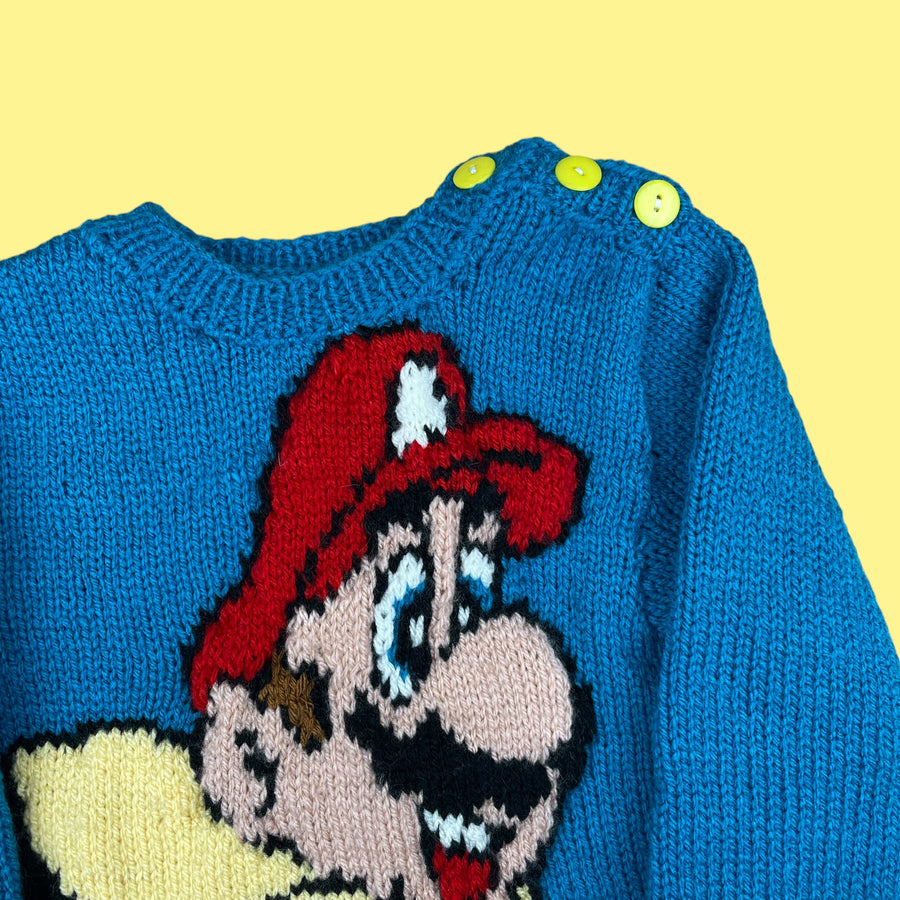 Pull fait main Mario 3 ans