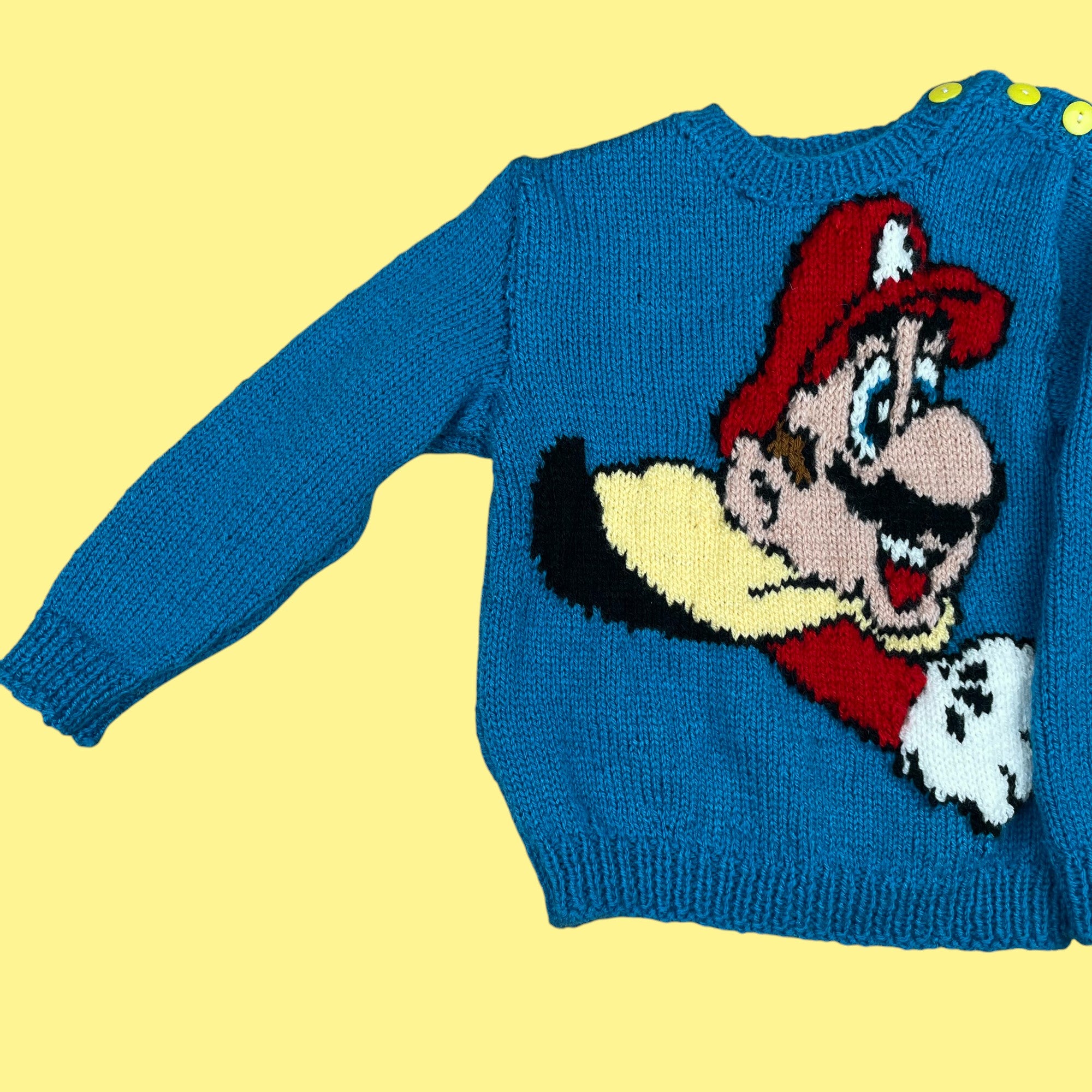 Pull fait main Mario 3 ans