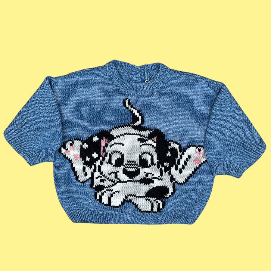 Pull fait main dalmatien 18-24 mois