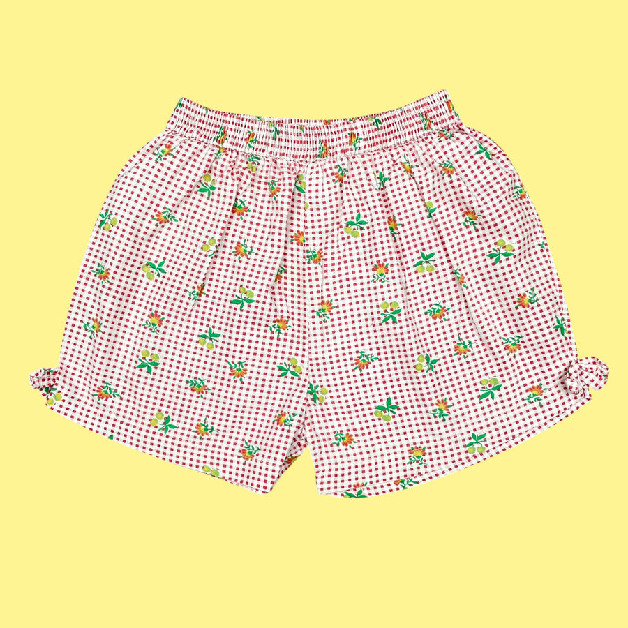 Short vichy et fleurs 4 ans