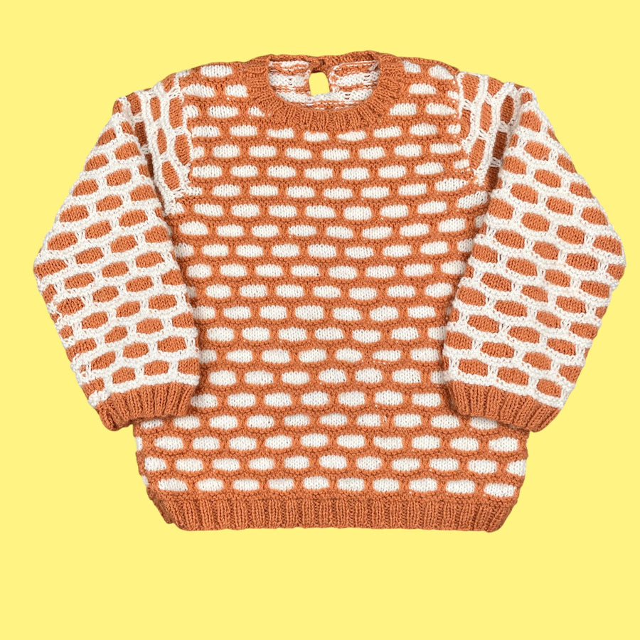 Pull fait main magnifique 2 ans