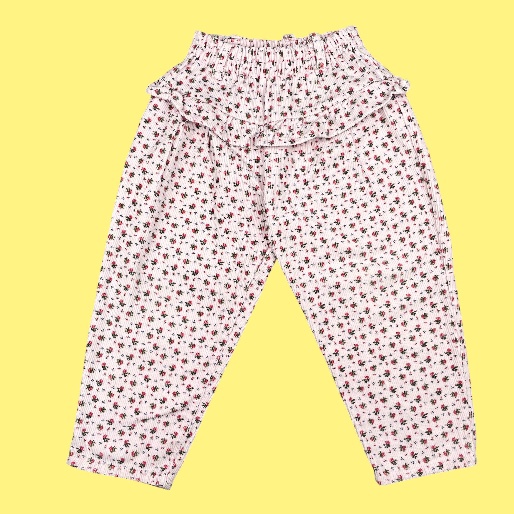 Pantalon velours fleurs vintage 4 ans
